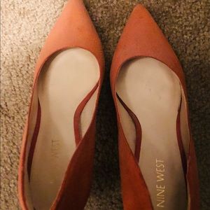Nine West heels size 5 great condition pink suede